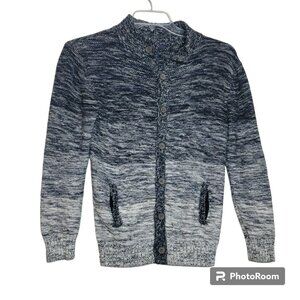 Gap Kids Cardigan Sweater, GIrls L(10/11 YO)Gray Ombre, Button Close, Cotton,EUC